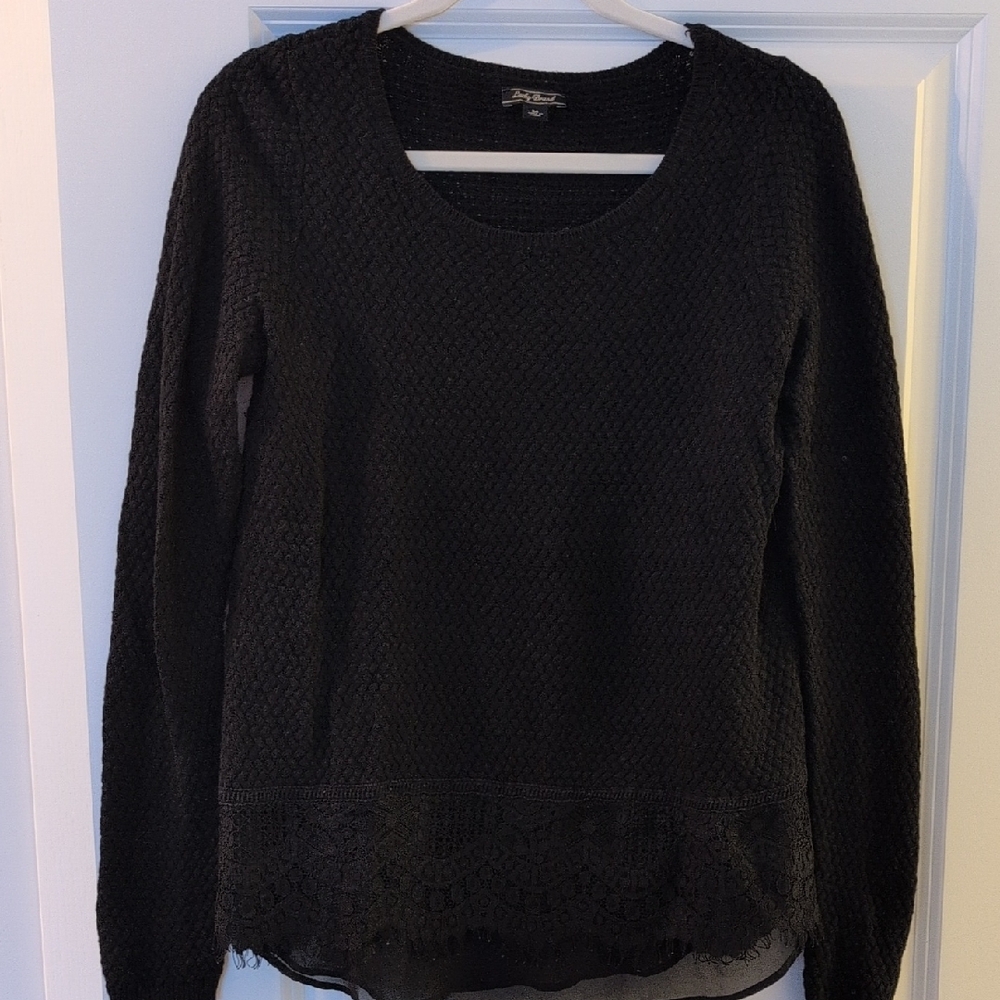 Lucky Brand Black Textured Sweater